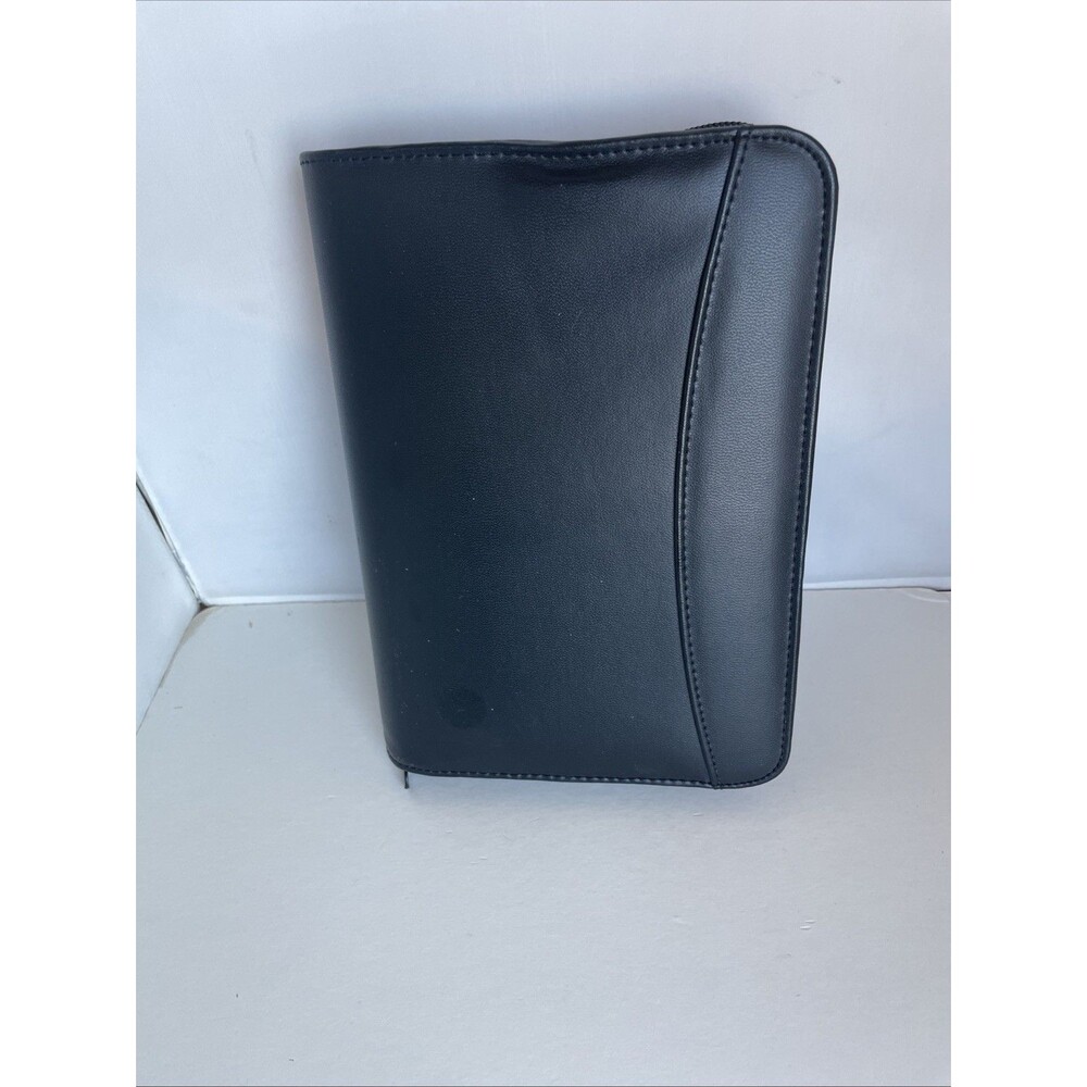 Vtg Day Runner Full Zip Planner Black Leather Organizer 6 Ring 8 X 10" 2260-92